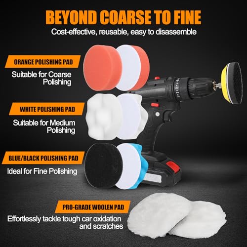 136Pcs 3 Inch Sanding Discs Drill Polishing Kit
