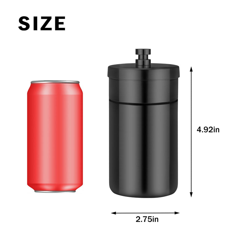 Car Ashtray with Lid Smell Proof Stainless Steel Portable Ash Tray for Car Cup Holder Detachable Windproof Extinguished Cigarette Bucket Automotive Ashtrays for Outdoor Home Office Black