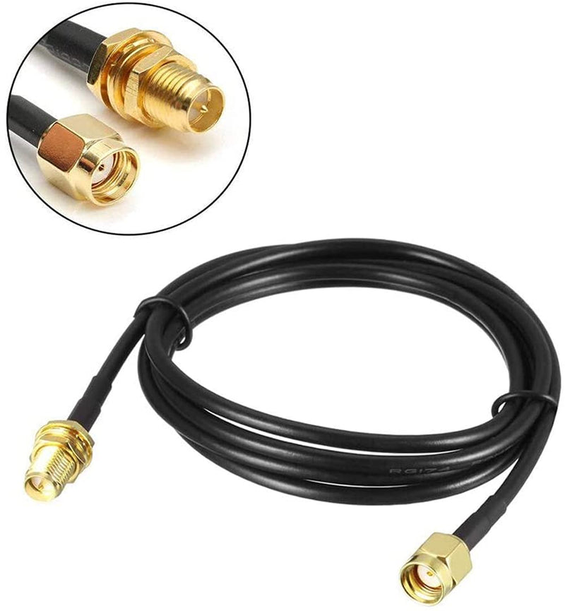 5-Pack 16ft WiFi Antenna Extension Coaxial Cable RP-SMA Male to RP-SMA Female for WiFi LAN WAN Router Bridge Antenna Security IP Camera Signal Booster Repeater Wireless Network Card Adapter