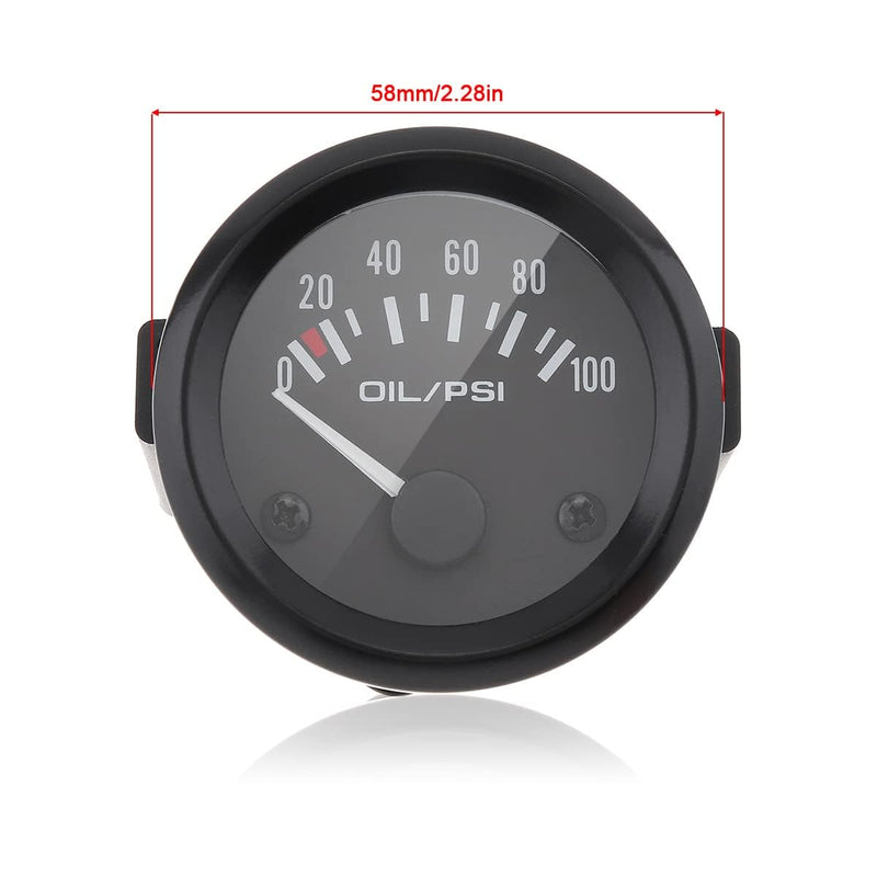 Oil Pressure Gauge Kit, 2" 52MM 12V 0~100PSI Universal Colorful LED Digital Oil Press Pressure PSI Gauge with Oil Pressure Sensor