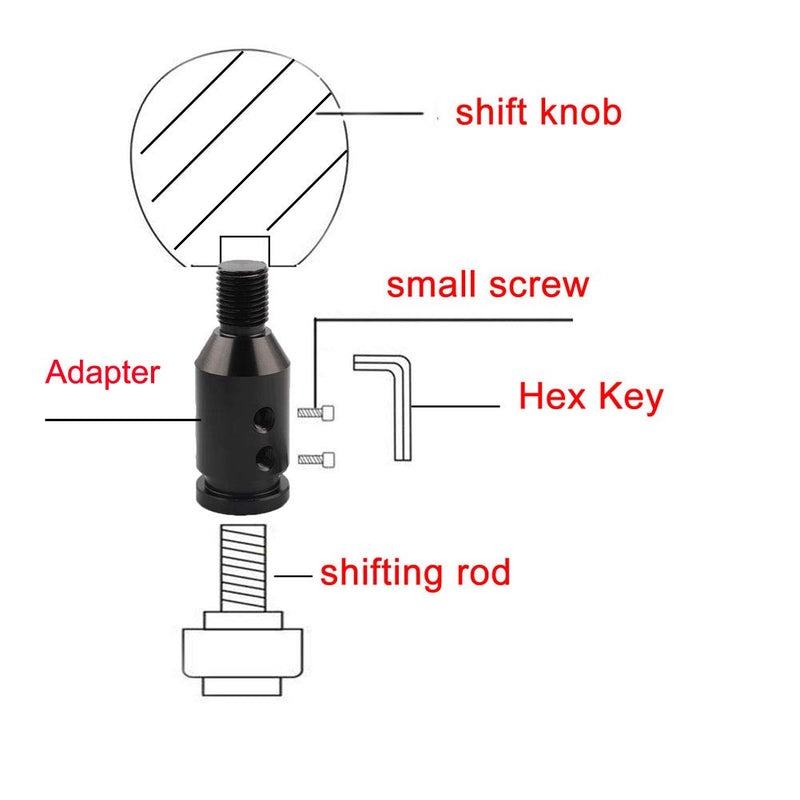 Pursuestar Black 8 Round Ball Gear Shift Knobs, Universal Automatic Manual Shifter Knob + Aluminum Adapter, Stick Shift Knob Head Cover Handle Ball with Adapter 12x1.25mm Fit Most Vehicles Black 8 Billiard