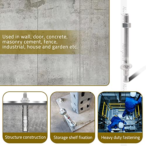 Concrete Anchors 3/8, Wedge Anchors for Concrete&Anchor Bolts 3/8" x 4-1/2"