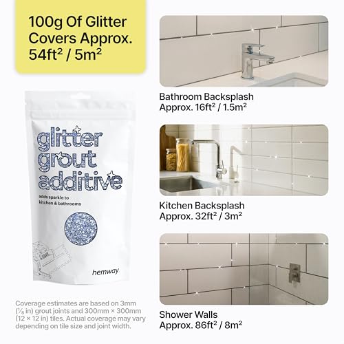 Hemway Azure Blue Glitter Grout Additive 100g Metallic Flakes
