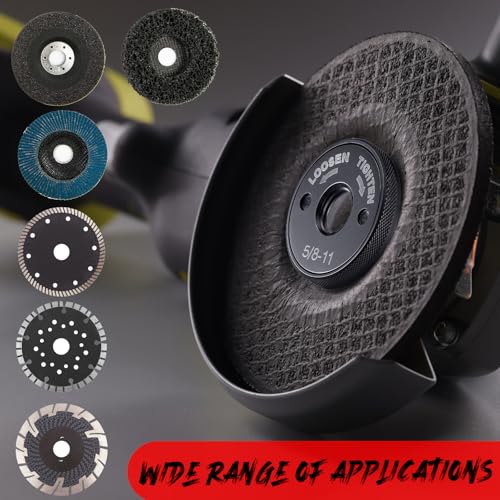4 Pcs 5/8-11 Thread Angle Grinder Flange Nut No Wrench Required, Release Locking Nut for Angle Grinder with 5/8-11 Threaded Spindle