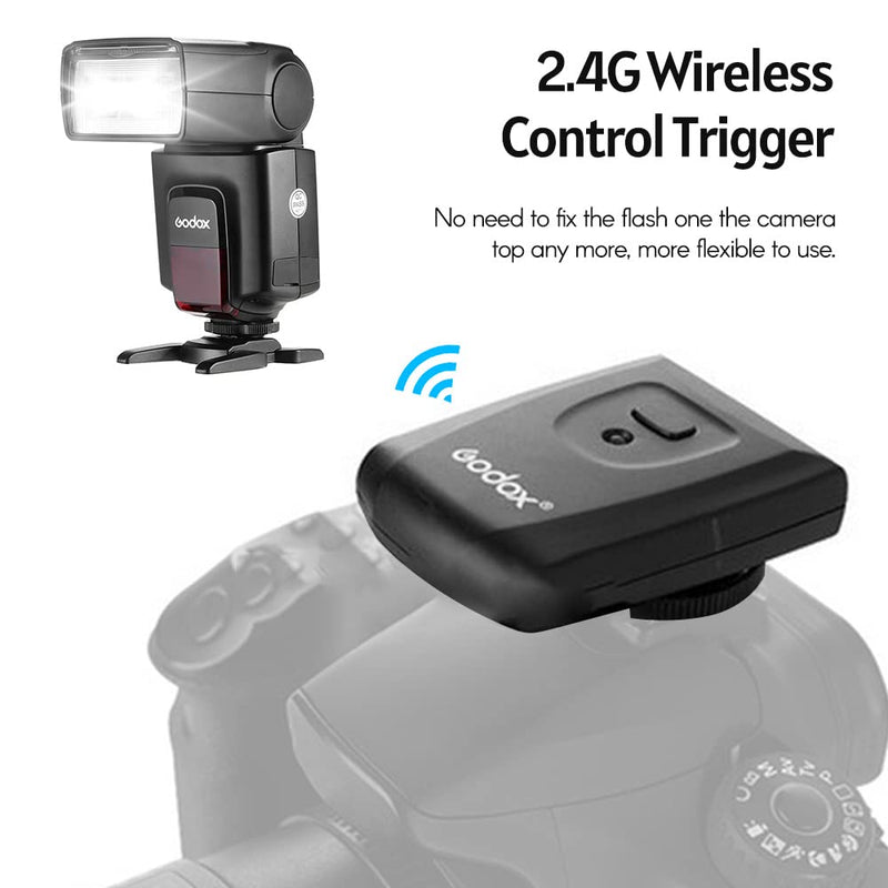 GODOX TT520ⅡUniversal On-Camera Flash Electronic Speedlite + AT-16 2.4G Wireless Trigger Transmitter Guide Number 33 S1 S2 Modes Replacement for Canon Nikon Pentax TT520 II