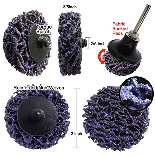 SIGNI Poly Strip Abrasive Surface Conditioning Quick Change Rolok Disc for Quick Paint, Rust, and Oxidation Removal - 2 Inch Diameter - Ideal for Automotive, Metalworking, and DIY (Purple, 10 pcs) Purple