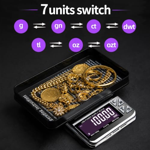 Jewelry Scale, 1kg/0.01g High Precision gram Scale & Pocket Scale