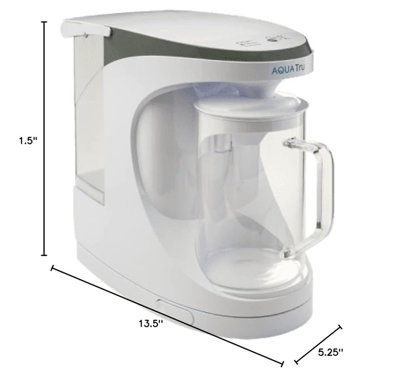 AQUA TRU Carafe Countertop Sliding Tray - Save Space With The Push of a Button - Slides Easily Under Cabinets