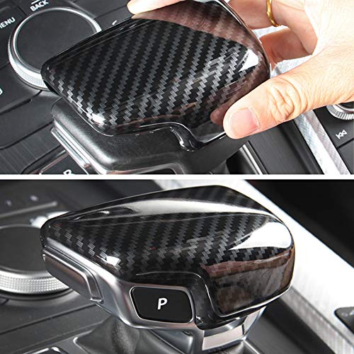 Sport Style Carbon Fiber Print Gear Shift Knob Cover Trim for Audi A4 B9 A5 Q5 Q7 S4 S5 SQ5 2017 2018 2019 (Carbon Fiber Print)