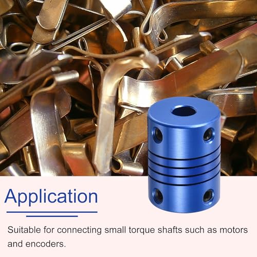 uxcell 5Pcs 5mm to 12mm Aluminum Alloy Shaft Coupling L30xD25 Flexible Coupler with Screws Beam for 3D Printer CNC Machine DIY Encoders and Motors Shaft,Blue 5