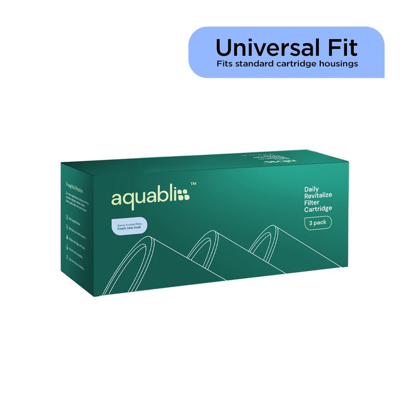 AquaBliss High Output Shower Filter Replacement Cartridge – Reduces Chemicals & Chlorine, Restores pH Balance, Glowing Skin, Strong Nails & Shimmering Hair – 3-Pack (SFC100)