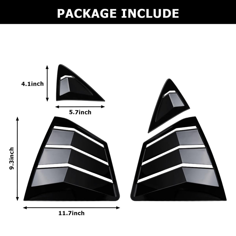 Rear Side Window Louvers Compatible for Toyota Camry 2025 2026 Accesories for Toyota Camry 9th Gen Sport Style Air Vent Cover (Glossy Black) Glossy Black