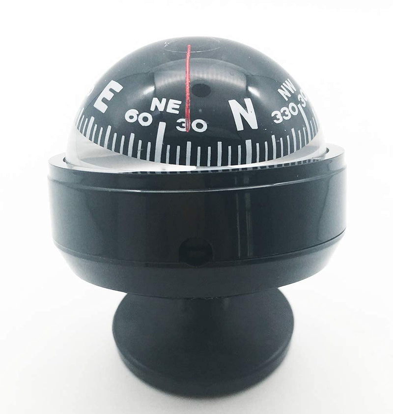 Compass for Car Dashboard, Portable Compass Compact Ball, Dashboard Stand Compass with Suction Cup & Adjustment Tools, for Cars, Travelling, Hiking, Camping Outdoor