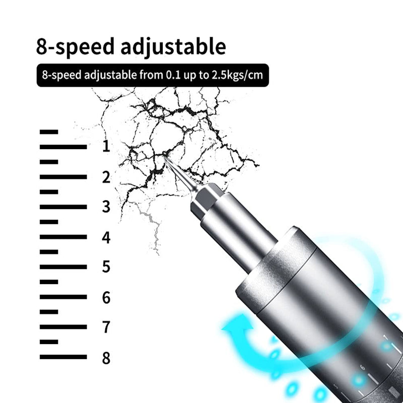 Mini Electric Screwdriver Small Portable Cordless Rechargeable with High Precision Torque Adjustable 24 Bits for Iphone Ipad Watch Camera Laptop Smartphone Macbook