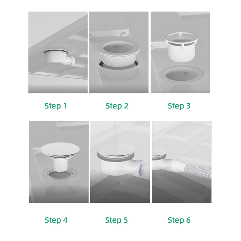 90 Degree Low Profile 1.5" Shower Drain Trap With Side Outlet Assembly for Replacement Shower Base, PVC