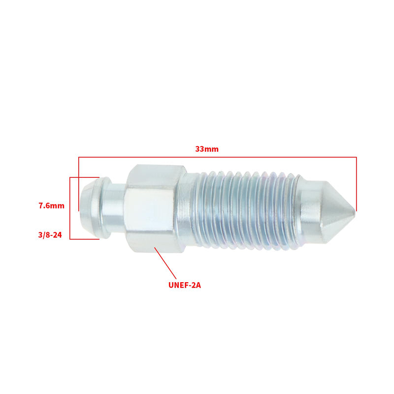 4Pcs Q235 Steel Brake Caliper Bleed Screw 3/8-24 Brake Caliper Bleed Screw Nipple Compatible with Harley-Davidson 502660 Silver