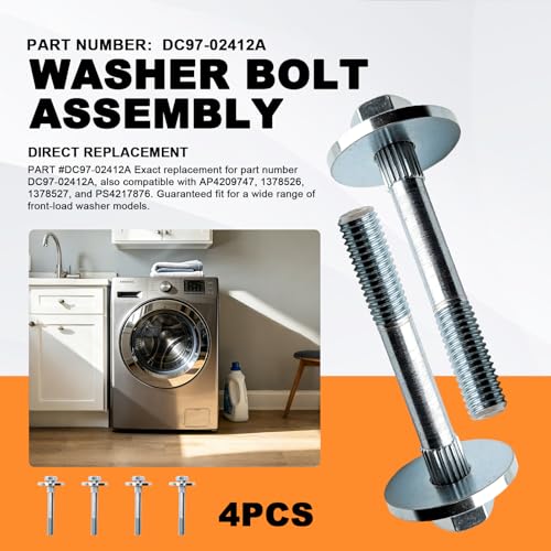 DC97-02412A Washer Bolt Assembly for Samsung and Kenmore Front-Loading 4pc