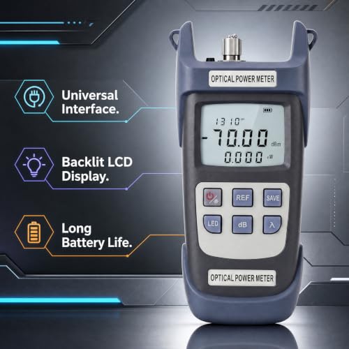 FTTH Fiber Optical Power Meter 70 dBm~+10 dBm | 500 Data Storage OPM Tool