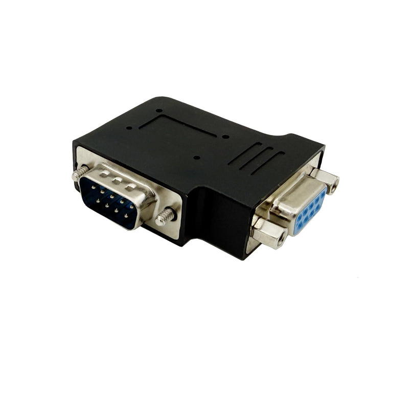 Seadream RS232 DB9 Pin Male to Female 90 Degree Angled Coupler Adapter Connector, Black, 2 Pack (Left Angled) Left Angled