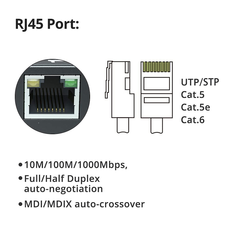 10Gtek [Mini Size] Gigabit Ethernet Media Converter, Open SFP Fiber to Ethernet RJ45 Converter for 10/100/1000Base-Tx to SFP(SFP Slot Without Module), UL Certified 1