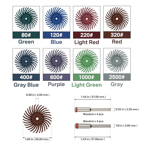 88pcs Radial Bristle Disc with 3mm and 2.35mm Shanks