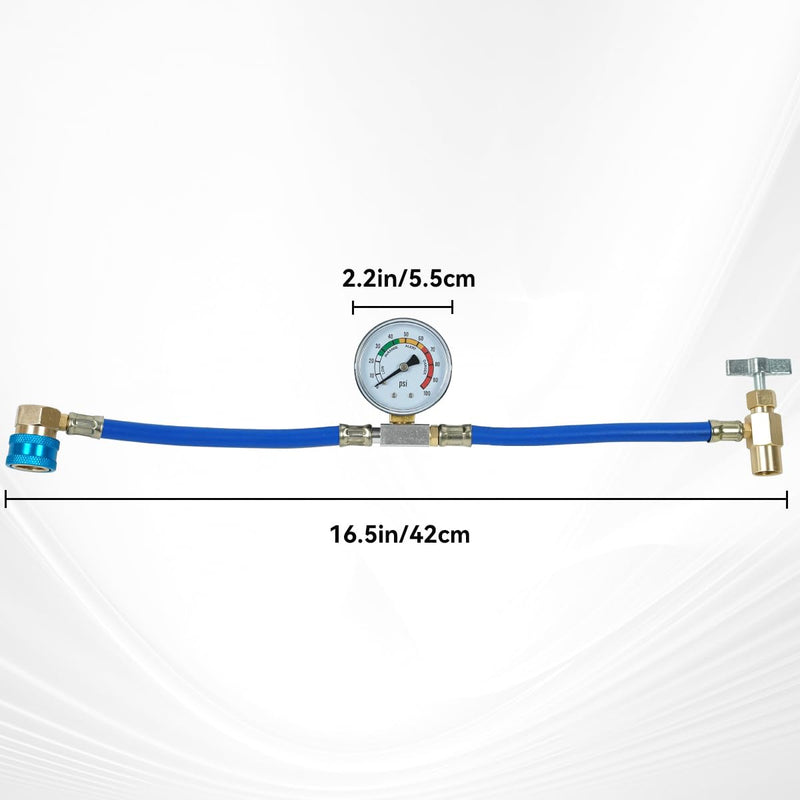 BACOENG R1234YF Refrigerant Charge Hose Kit with Gauge, 1234yf Recharge Kit with 1/2 Self-Sealing Can Tap Opener and Quick Coupler, for Auto Air Condition System