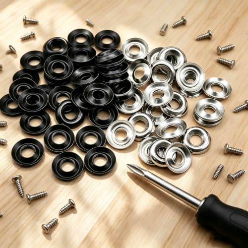 500 Pcs #8 Silver Finish Washers 304 Stainless Steel Finishing Washers Countersunk Cup 500Pcs #8
