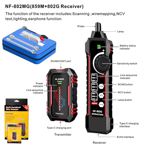 NF-802MG Network Cable Tester Ethernet Cable Tester with NCV and SCAN