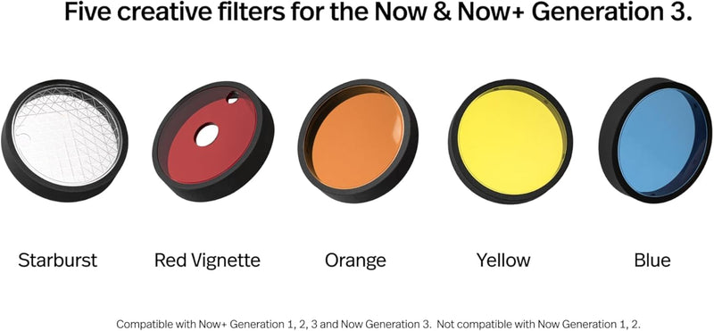 Polaroid Filter Set for Now & Now+ Gen3 Cameras with Premium Microfiber Cleaning Cloth - Not Compatible with Polaroid Now Gen 1 or 2 Cameras.