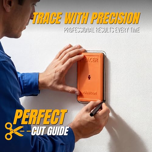 Drywall Outlet Marker Set of 5 - Drywall Electrical Box Locator & Tracer Tool, Outlet Marker for Drywall Installation, Professional Drywall Tool for Accurate Cutouts 1 Tracer & 5 Pointers