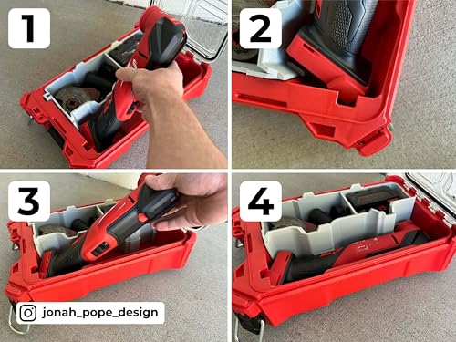 Jonah Pope Design 3d Printed Insert designed for M18 Fuel Multi Tool and Packout Organizer (Insert only) Industrial Gray