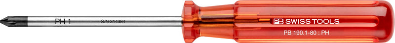 PB Swiss Tools Phillips Screwdriver Set PB 1562.CBB | 100% Swiss Made | 4-Piece Screwdriver Set with Classic Grip, Size PH0 PH1 PH2 PH3