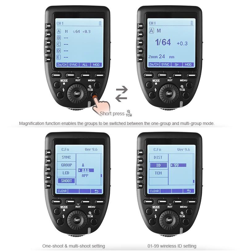 Godox XPro-S TTL Wireless Flash Trigger for Sony Cameras, 1/8000s HSS Large Screen Slanted Design 5 Dedicated Group Buttons 11 Customizable for V1S V1ProS V100S V860IIIS AD200Pro AD200ProII AD400Pro