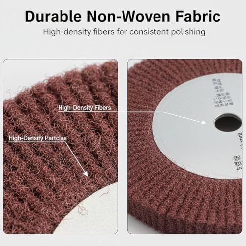 2 Pcs 8'' Non-Woven Polishing Wheels 320 Grit