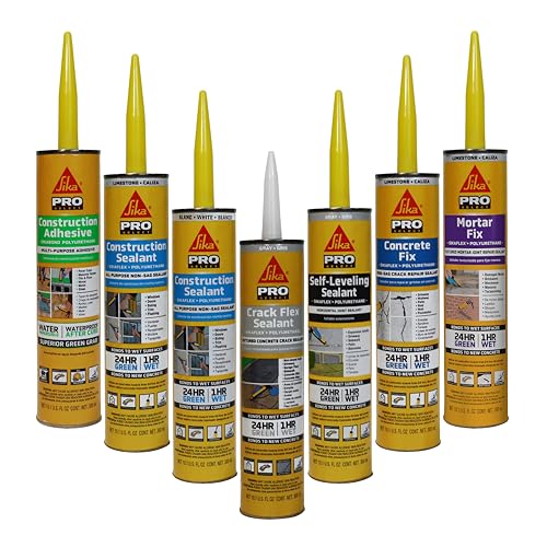 SikaBond Construction Adhesive, Gray, Advanced Polyurethane for Outdoor. Water immersible & Waterproof, 10 fl.oz 10.1 Fl Oz (Pack of 1)