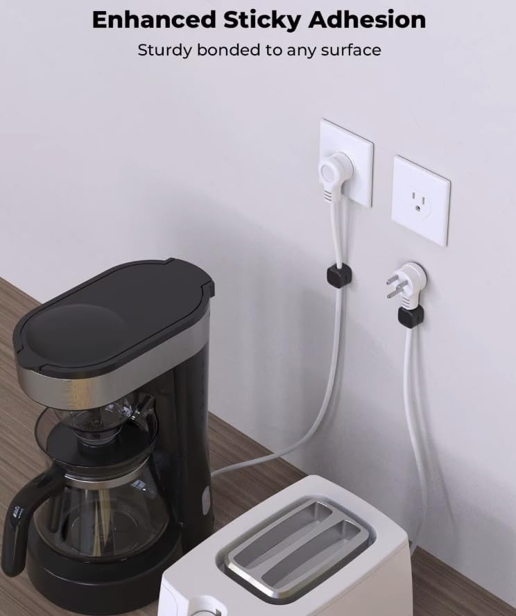 Magnetic Cord Cable Organizer Clips, Desktop Cord Managment Holder for Home Office Nighstand, 6 Pack White
