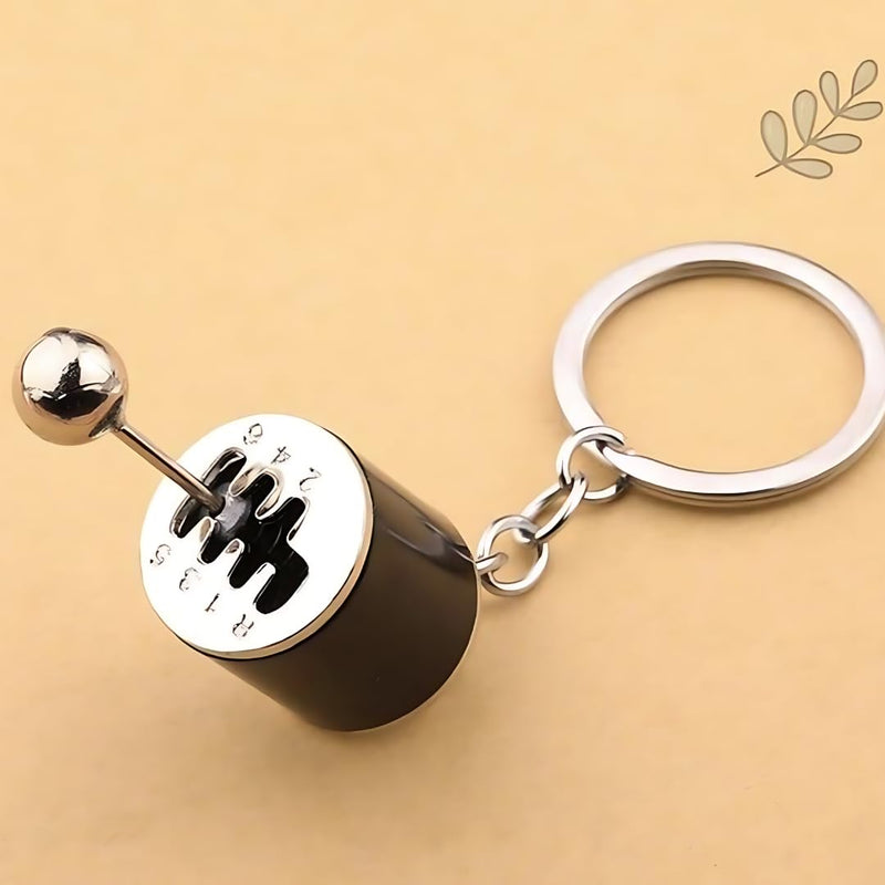 5pc Car Lovers Key Chain Set - Manual Gear Shifter | Wheel Rim | Spanner | Turbo | Brake Disc Keychain | Auto Enthusiast Gift Set | Car Truck Bike | Parts Keyring