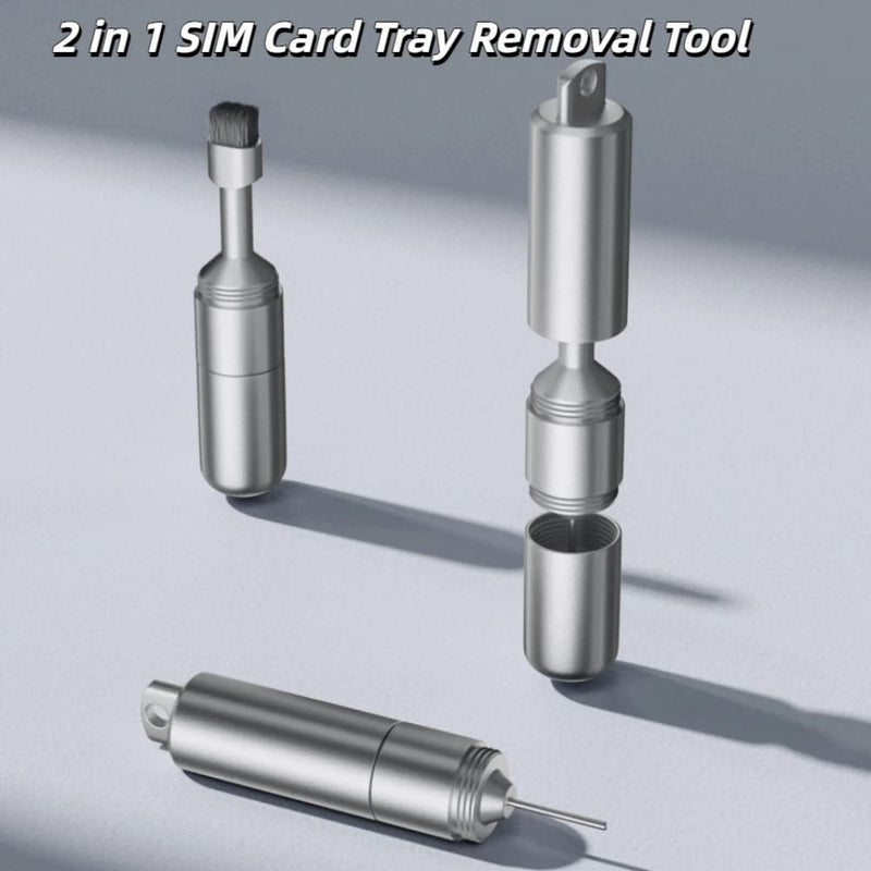 SIM Card Tray Removal Tool Eject Pin Keychain Earbuds Cleaning Brush Needle Opener for Phone and Router