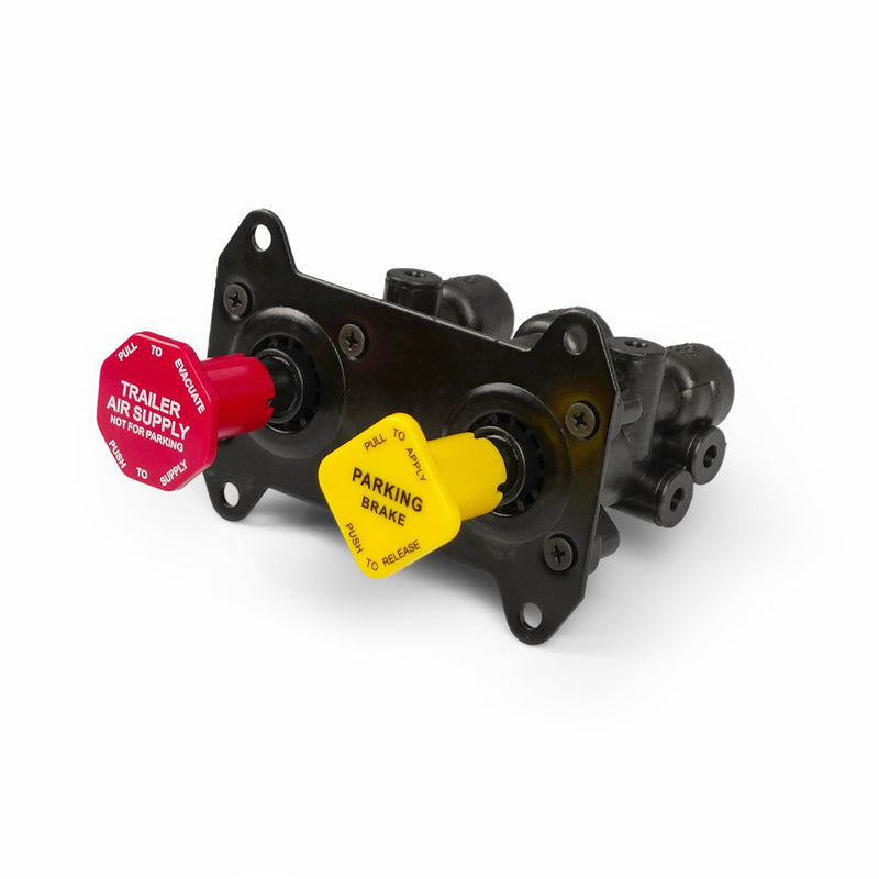 MV-3 Dash Control Brake Valve 800257 Trailer Parking Brake Valve w/3/8in. quick connect 0.28" Mount Hole for Peterbilt Kenworth Volvo and Western Star International Semi Truck Accessories MV-3 Brake Valve