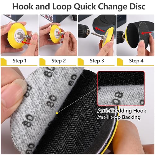 193 Pcs 3 Inch Sanding Discs, Headlight Restoration Polishing Kit 193Pcs 80-10000 Grit