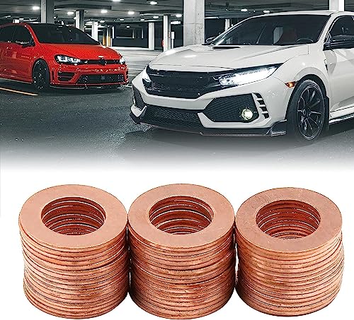 50pcs Copper Crush Metric Washers Flat Sealing Washer 12 x 20 x 1mm,Sealing Gasket
