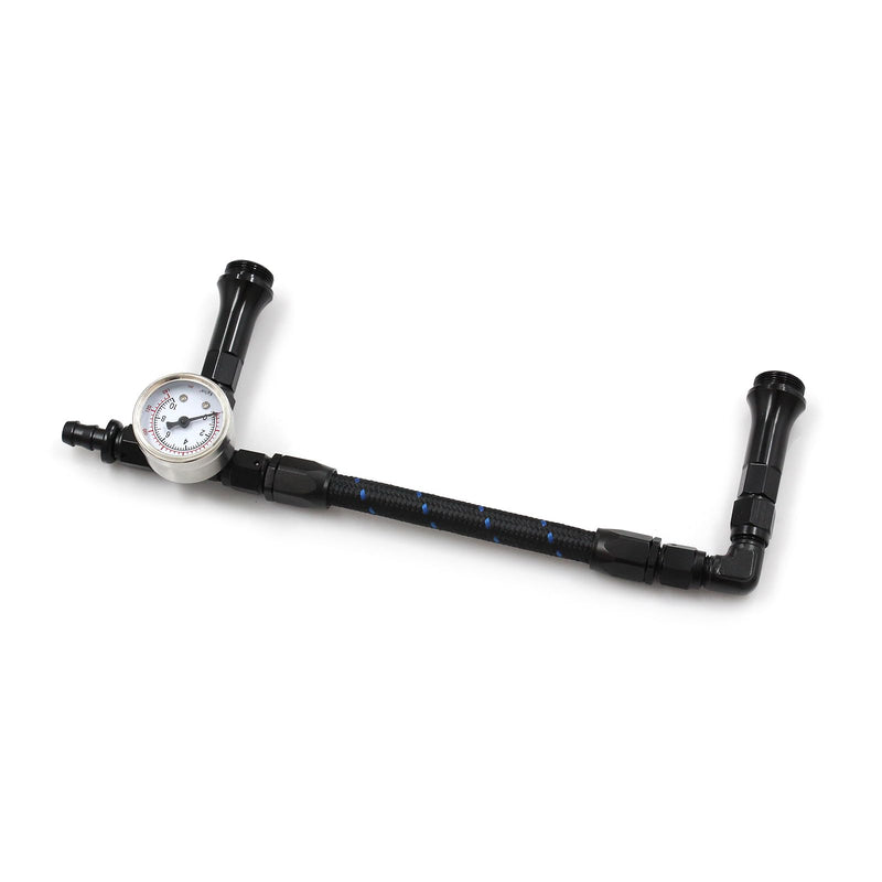 Braided AN6 Dual Feed Carb Fuel Line Double Pump for Holley 4150 Carburetor with vacuum pressure gauge