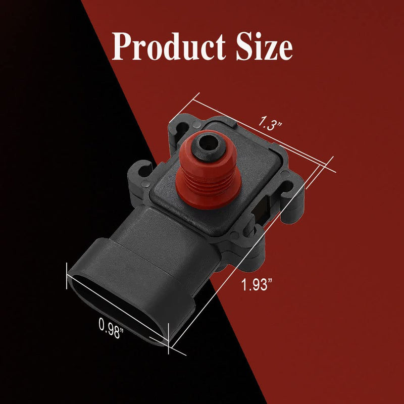 Manifold Absolute Pressure Map Sensor, 09359409, 12614973, 16235939, 16187556, 30889795 Map Sensor Compatible with Chevy Buick Cadillac GMC GM Saturn Oldsmobile