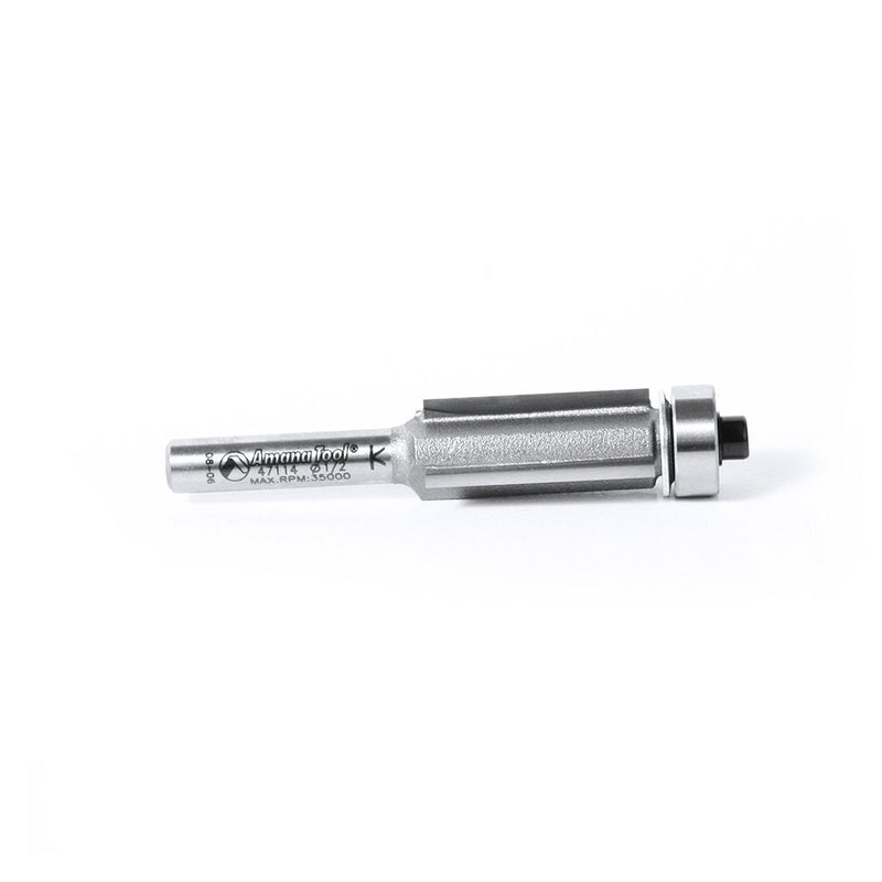 Amana Tool - 47114 Carbide Tipped Flush Trim 1/2 Dia x 1" 4 Shank 3-Flute