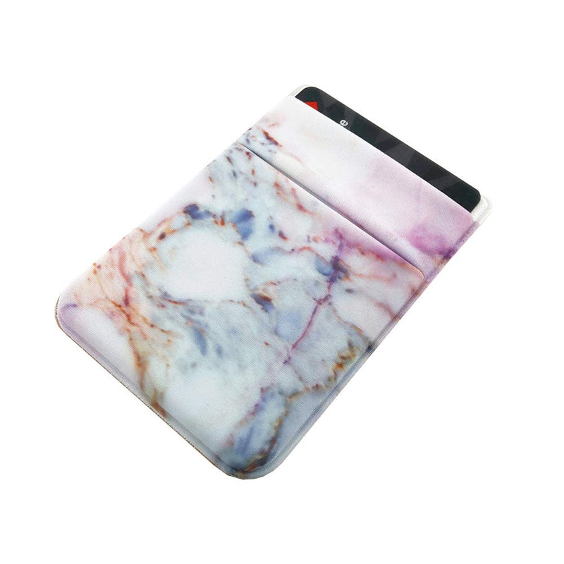 2Pack Phone Card Holder Stretchy Lycra Wallet Pocket Credit Card ID Case Pouch Sleeve 3M Adhesive Sticker on iPhone Samsung Galaxy Android Smartphones (Pink Marble & White Golden Marble) Pink Marble & White Golden Marble