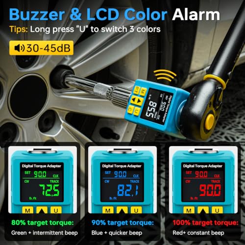 1/2" Digital Torque Wrench Adapter 5-100 ft-lb (6.8-135Nm), ±2% Accuracy