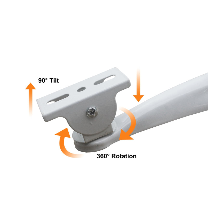 Mini Projector Wall Mount Security Camera Mount Bracket for Camera with 1/4 Screw Head Wall Mount Projector, and Webcam Housing (White) (7.36in) 7.36in