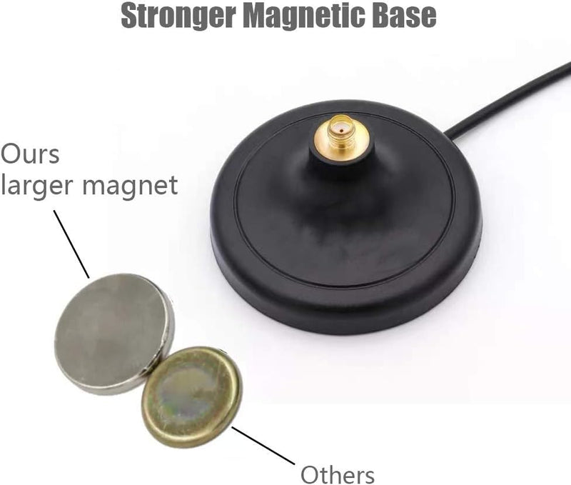 CORONIR Magnetic Mounting Base for GSM 3G 4G 5G Antenna with 10ft WiFi Extension Cable for 4G LTE WiFi Router Gateway Modem Hotspot Adapter Mobile Cell Phone Signal Booster Cellular Amplifier 1Pack Pack of 1