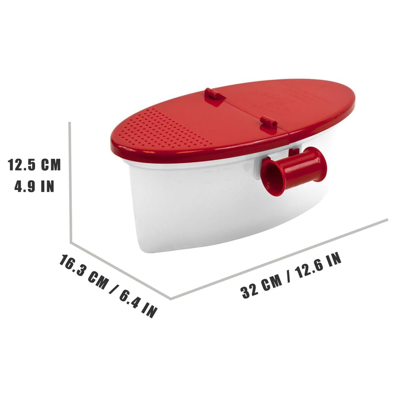 Versatile Microwave Pasta Boat, Sturdy Food Grade Heat Resistant PP Material, Pasta Cooker Vegetable Steamer Boat Strainer, Massive Capacity Up To 5 Pounds