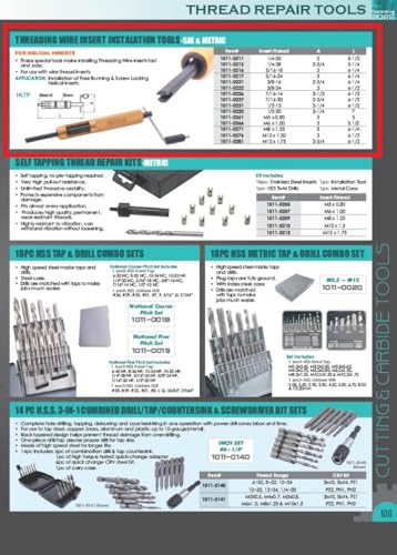 HHIP 1011-0271 Threading Wire Insert Installation Tool, M8 x 1.25 Insert Thread M8 x 1.25 Thread